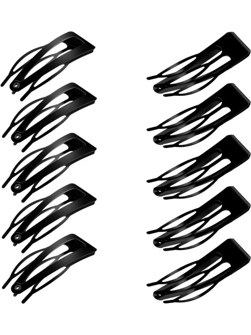 24 Pcs Black Double Grip Metal Snap Hair Clips - 2 Inch Durable & Stylish